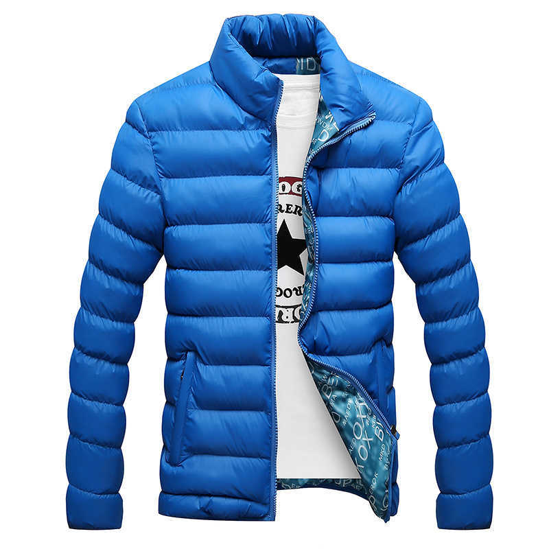 Winter Jacket Men Cotton Padded Thick Jackets Parka Slim Fit Long Sleeve Quilted Outerwear Clothing Warm Coats 211014