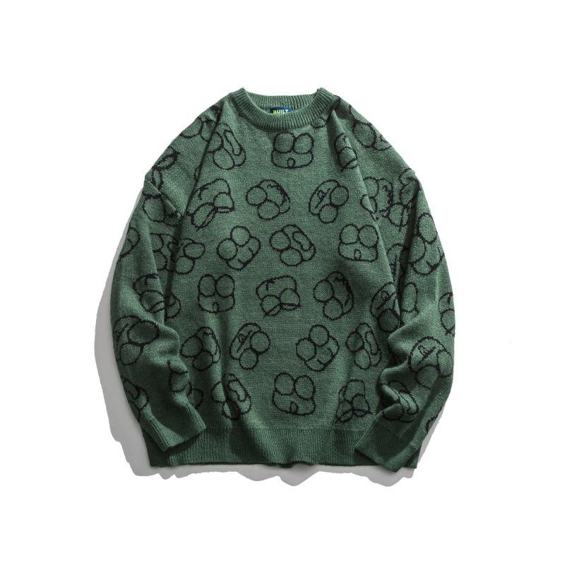 Men's Sweaters 2021 Arrival Cartoon Jacquard Vintage Green Men Ugly Knitted Sweater Hip Hop Women Pullover Retro Style Knitwear Pull Homme, White;black
Men's Sweaters 2021 Arrival Cartoon Jacquard Vintage Green Men Ugly Knitted Sweater Hip Hop Women Pullover Retro Style Knitwear Pull Homme, White;black