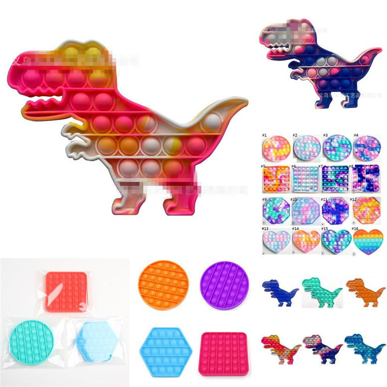 Rainbow Tie Dye dinosaur poppers board fidget toys Pop Its Push Bubble popper Boards finger Game Sensory simple dimple Stress Reliever
Rainbow Tie Dye dinosaur poppers board fidget toys Pop Its Push Bubble popper Boards finger Game Sensory simple dimple Stress Reliever