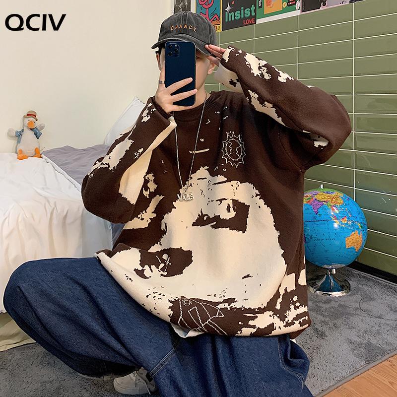 Men's Sweaters Fashion O-NECK Sweater Brown Print HIP HOP Streetwear Pull OverSized 7XL 6XL 2021 Long Sleeves Pullover For Autumn Spring, White;black
Men's Sweaters Fashion O-NECK Sweater Brown Print HIP HOP Streetwear Pull OverSized 7XL 6XL 2021 Long Sleeves Pullover For Autumn Spring, White;black