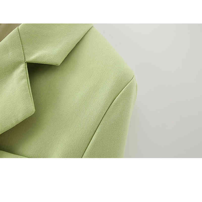 Women's Chic Double-Breasted Blazer Suit: Solid Color Short And Long Sleeve Coat