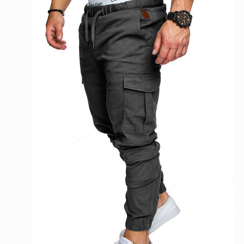 Covrlge Spring Men's Solid Color Casual Tether Elastic Sports Trousers Youth FashionTrousers MKX040 210810