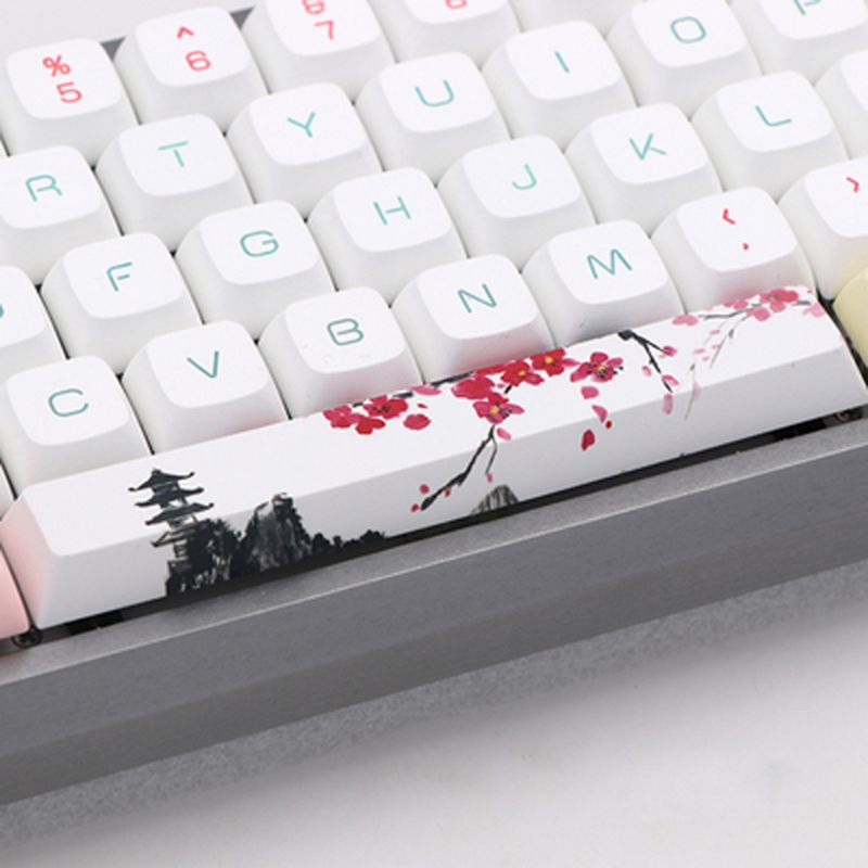 Replace SpaceBar Keycap PBT Five Sides Dye-Subbed Spacebar 6.25U Cherry Profile Space Bar Keycap for DIY Mechanical Keyboard