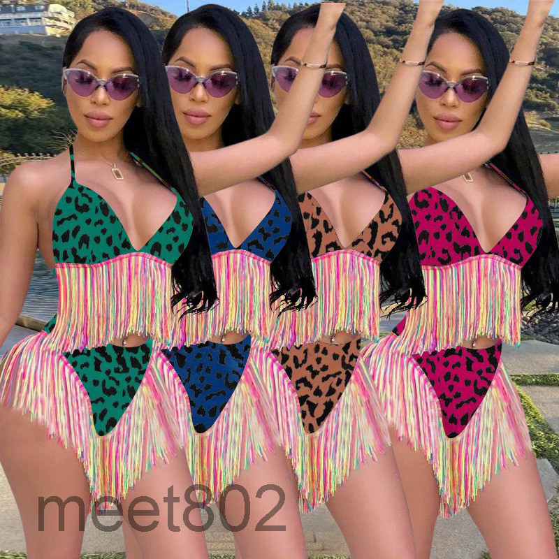 2021 summer Women swimsuit Designer V-neck Sexy color leopard bandage tassel bikini Two-piece sets Fashion 8 colors Sling Briefs Suit, Gray
2021 summer Women swimsuit Designer V-neck Sexy color leopard bandage tassel bikini Two-piece sets Fashion 8 colors Sling Briefs Suit, Gray