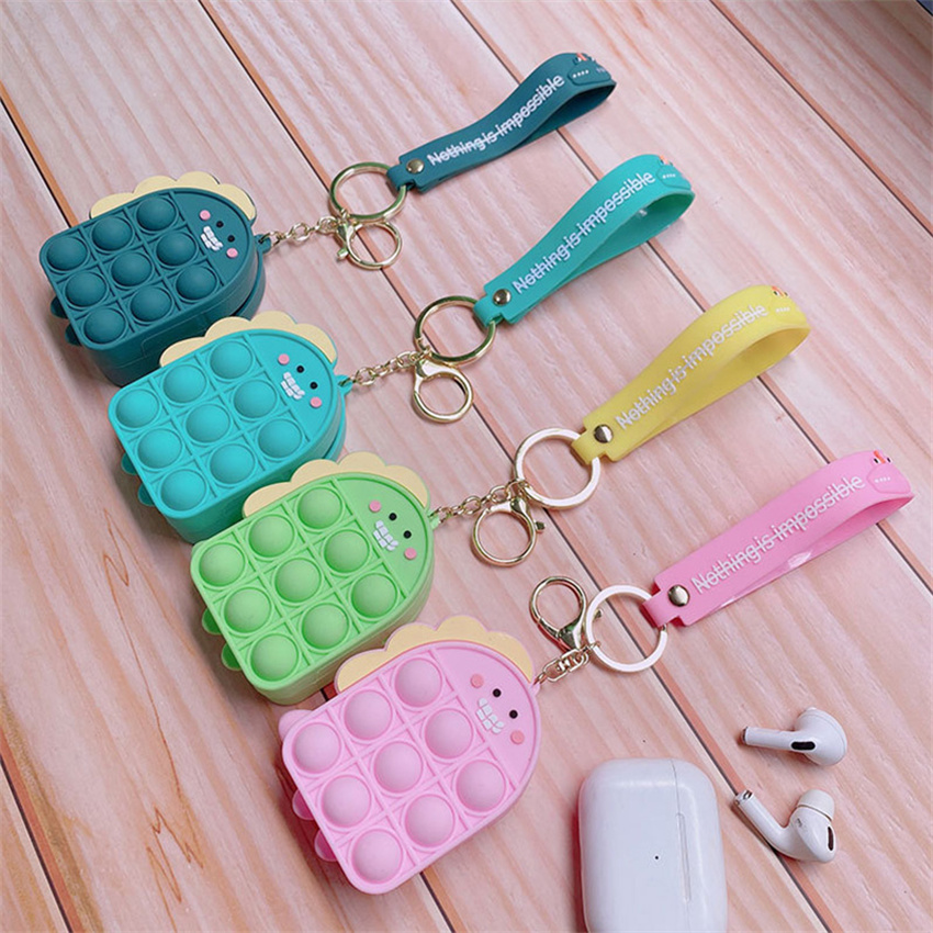 Mini Bubbles Popper Bag Sensory Rubber Christmas Toy Silicone Purses Cute Shape Key Ring Fidget Push Pop Bubble Puzzle Cases Wallet Coin Bags Keychain gift C103 от DHgate WW