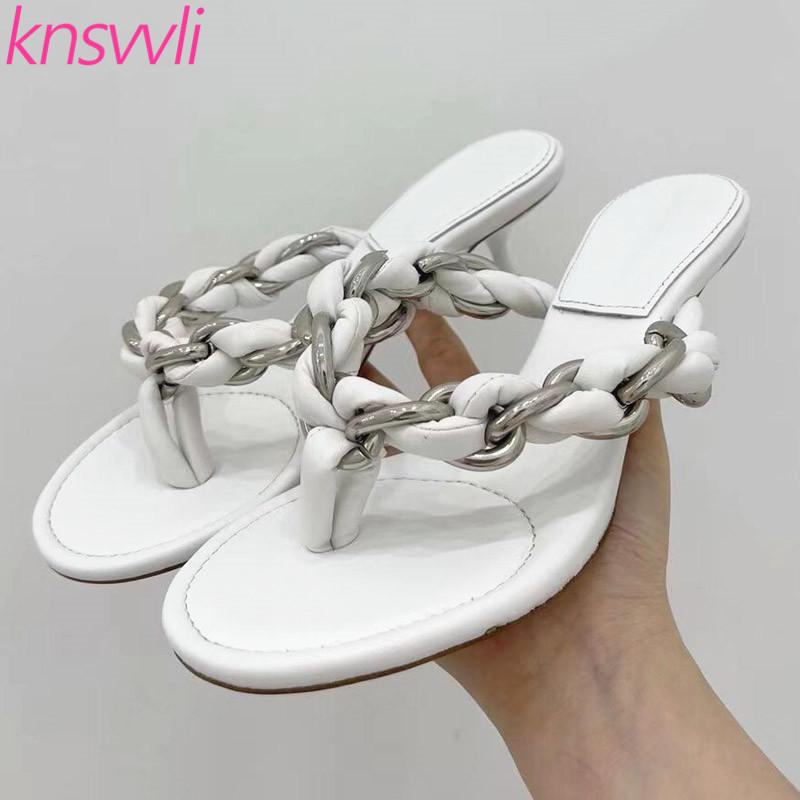 Women Slippers Metal Chain Braid Flip Flops Color Slides Ladies Summer Runway Shoes Sexy Kitten Heels Woman, Black
Women Slippers Metal Chain Braid Flip Flops Color Slides Ladies Summer Runway Shoes Sexy Kitten Heels Woman, Black
