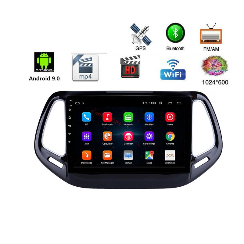 car dvd Player GPS Navigation system for Jeep Compass-2017 with USB support Steering Wheel Control 10.1 inch Android