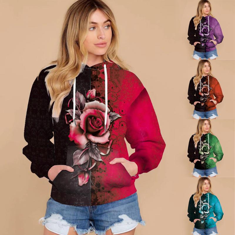 Women's Hoodies & Sweatshirts Sweatshirt Women Rose Flower Print Fall 2021 Clothing Streetwear Crewneck Plus Size Pullovers, Black
Women's Hoodies & Sweatshirts Sweatshirt Women Rose Flower Print Fall 2021 Clothing Streetwear Crewneck Plus Size Pullovers, Black