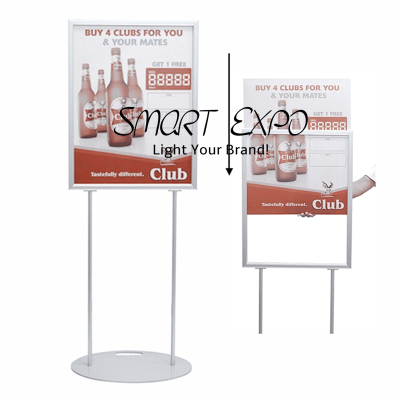 Floor Standing Poster Holder Advertising Display Sign Stand Double Sided Slide-In Frame
