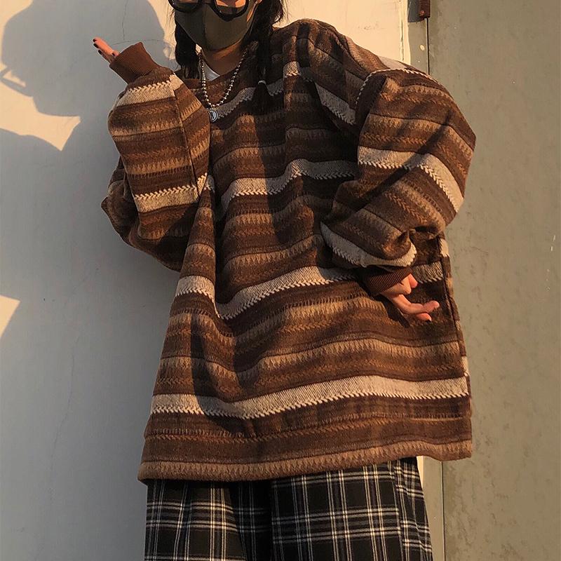 Women's Sweaters Striped Women Oversize Pullovers Autumn Winter Knit Sweater Hip Hop Ulzzang BF Unisex Jumper Ladies Retro Couples Tops, White;black
Women's Sweaters Striped Women Oversize Pullovers Autumn Winter Knit Sweater Hip Hop Ulzzang BF Unisex Jumper Ladies Retro Couples Tops, White;black