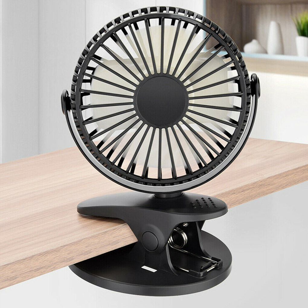 

Wholesale Portable Mini USB Table Fan Gadget Clip-on Type Rechargeable Cooling 360 Degree Rotation 3 Speeds Adjustable for baby