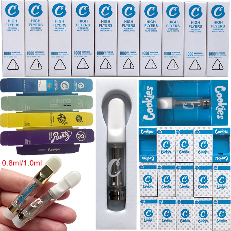 Premium Sauce Atomizers Cookies Carts High Flyers Vape Cartridges Packaging 0.8ml 1ml Cermamic Coil Empty Oil Dab Pen Vaporizer 510 Thread
Premium Sauce Atomizers Cookies Carts High Flyers Vape Cartridges Packaging 0.8ml 1ml Cermamic Coil Empty Oil Dab Pen Vaporizer 510 Thread