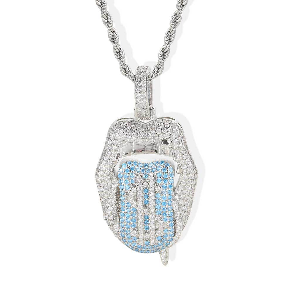 Hip Hop Dollar Pattern Pendant Necklace Shining Zirconia 14K Gold Plated Men Women Couple Gift with Twisted Rope Chain