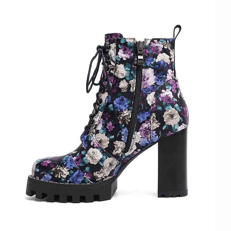 dress shoes sapatos femininos de salto grosso com estampa flor, botas na plataforma, zÃper transversal, ft1100, novida , outono e 82oz, Black
dress shoes sapatos femininos de salto grosso com estampa flor, botas na plataforma, zÃper transversal, ft1100, novida , outono e 82oz, Black
