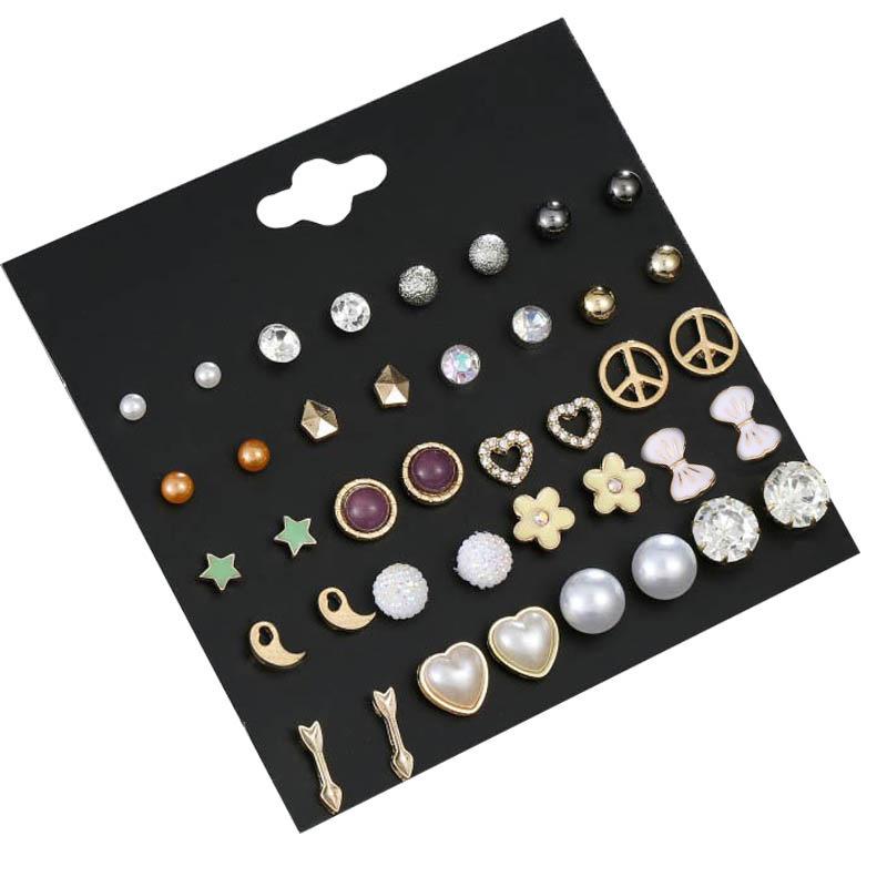 20Pairs Fashion Women Earrings Set Pearl Crystal Stud Female Simple Trendy Jewelry Dangle & Chandelier, Silver
20Pairs Fashion Women Earrings Set Pearl Crystal Stud Female Simple Trendy Jewelry Dangle & Chandelier, Silver