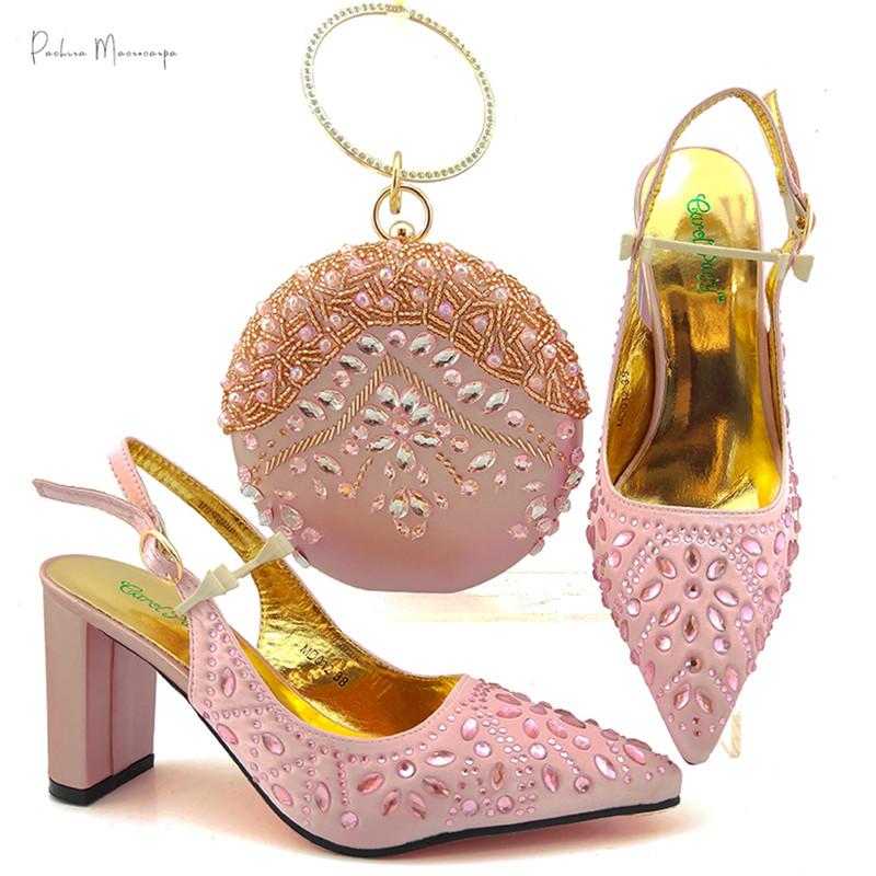 Nigerian Woman Pointed Shoes With Purse Set Italian Mature High Heels And Bag Pink Quality For Wedding Party Dress, Black
Nigerian Woman Pointed Shoes With Purse Set Italian Mature High Heels And Bag Pink Quality For Wedding Party Dress, Black