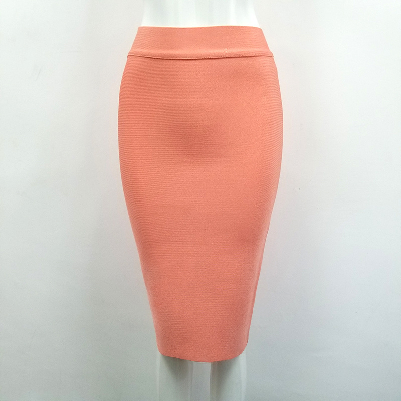 Top Quality ladies skirt Knee Length black yellow green rayon Bandage Pencil Women Fashion Formal Skirt free 210525