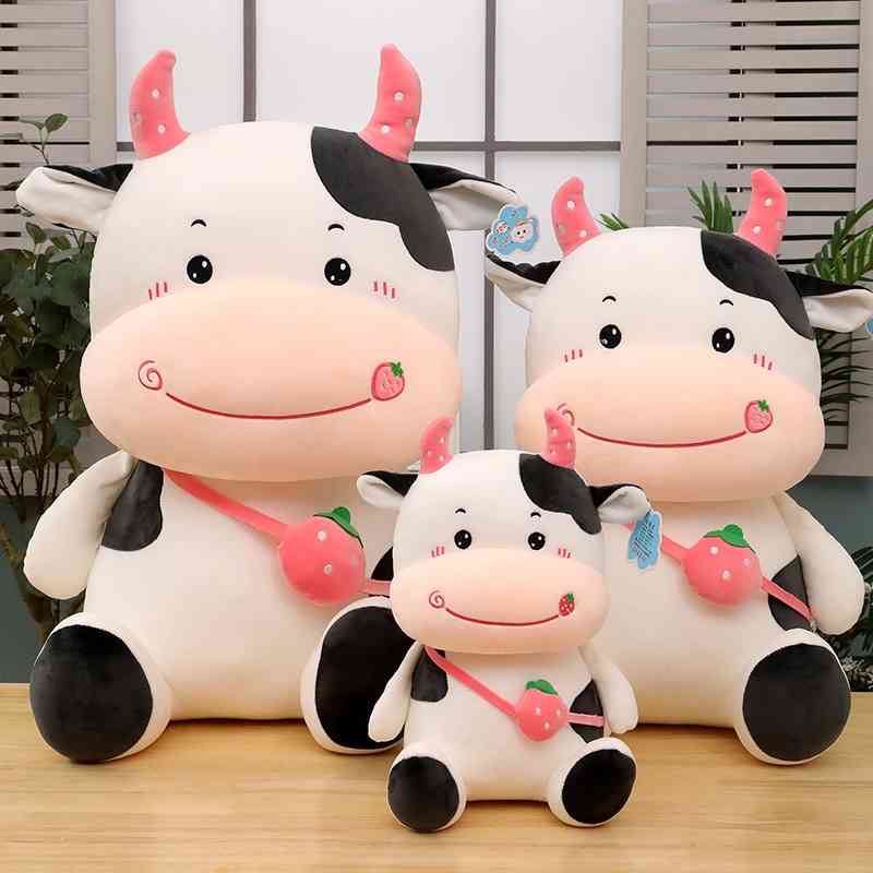Bull plush toy cute backpack cow year of the ox mascot large bull doll, Pink strawberry
Bull plush toy cute backpack cow year of the ox mascot large bull doll, Pink strawberry