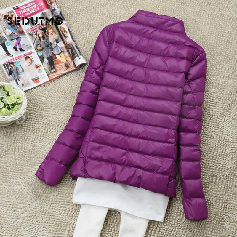 SEDUTMO Winter Plus Size 4XL Women Down Coat Short Ultra Light Duck Down Jackets Slim Puffer Jacket Autumn Parkas ED660 T200831