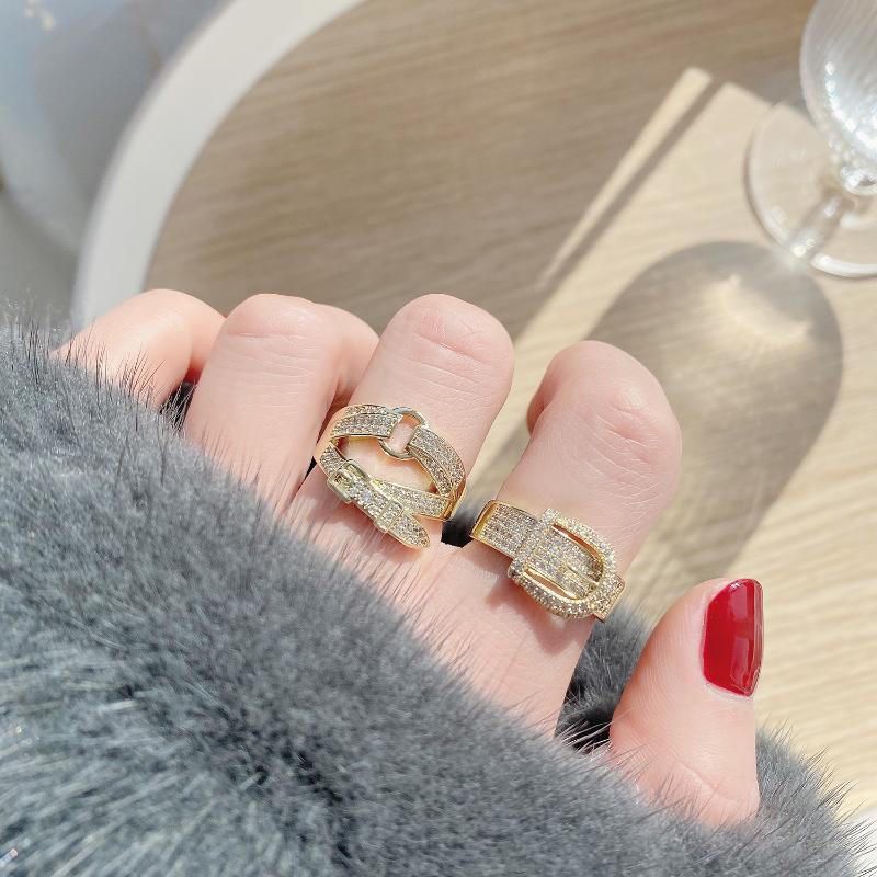Cluster Rings High Quality 14K Real Gold Metal Texture Belt Buckle Personality Open Design Cz Ring For Women
Cluster Rings High Quality 14K Real Gold Metal Texture Belt Buckle Personality Open Design Cz Ring For Women