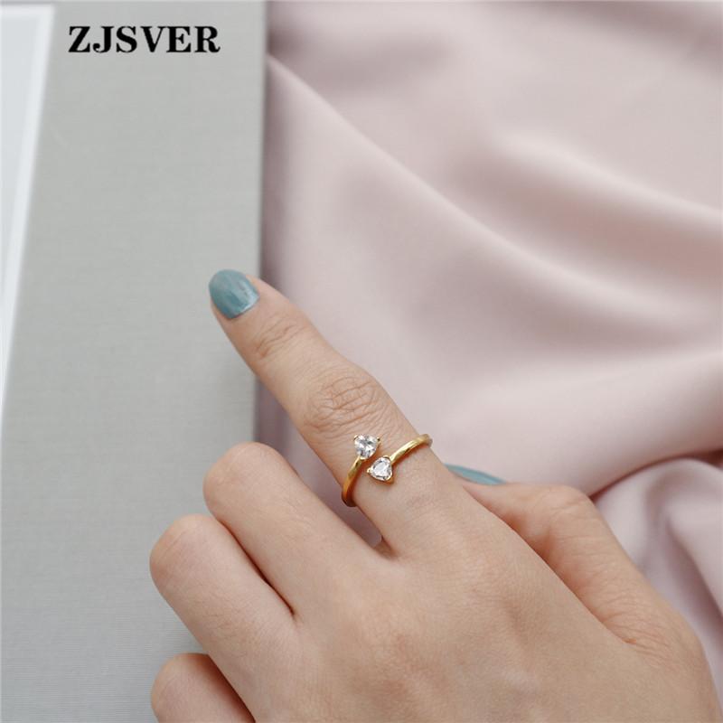 Cluster Rings ZJSVER Korean Jewelry 925 Sterling Silver Ring Golden Fashion Simple Triangular Zircon Opening Adjustable Women For Present, Golden;silver
Cluster Rings ZJSVER Korean Jewelry 925 Sterling Silver Ring Golden Fashion Simple Triangular Zircon Opening Adjustable Women For Present, Golden;silver