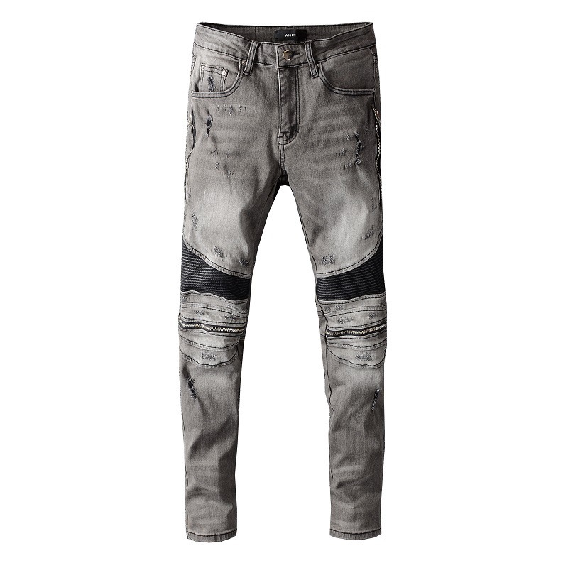 640 fashion brand new Amir punk smoke grey jeans men's slim little foot motorcycle high street jeans, Blue
640 fashion brand new Amir punk smoke grey jeans men's slim little foot motorcycle high street jeans, Blue