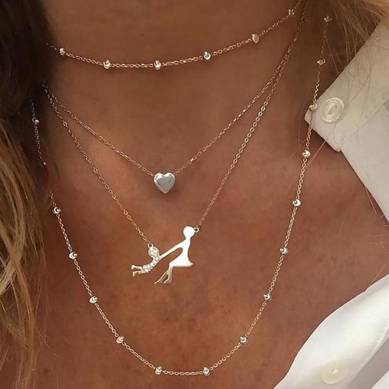 Pendant Necklaces 4 Pcs/Set Fashion Gold Crystal Child Mom Necklace Multilayer Chain Bead Set Party Jewelry Gifts
Pendant Necklaces 4 Pcs/Set Fashion Gold Crystal Child Mom Necklace Multilayer Chain Bead Set Party Jewelry Gifts