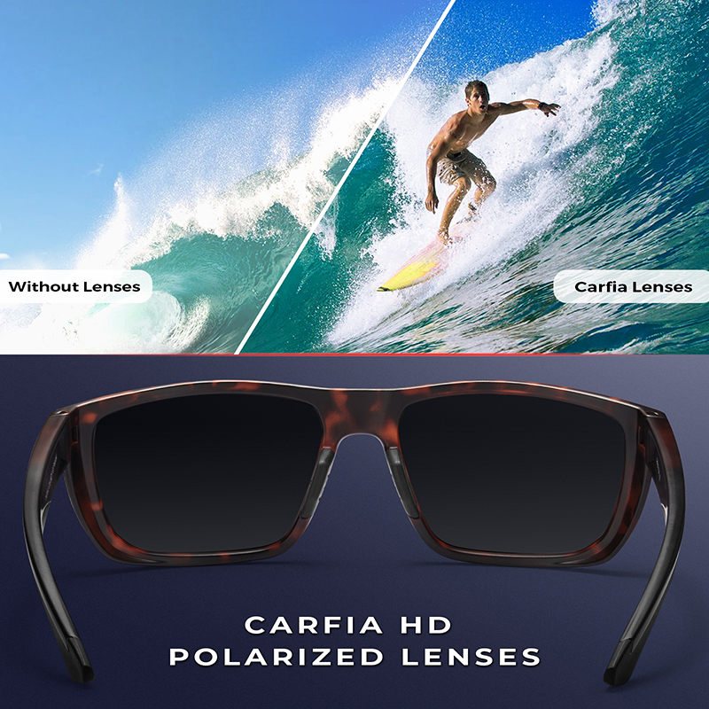 Classic Carfia brand polarized sunglasses for men sport outdoor sun glasses designer square wrapround shades male mirror lens eyewear with box UV400 P