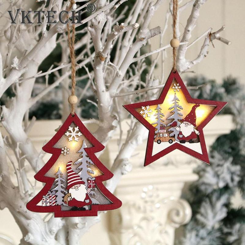 Christmas Decorations LED Light Ornaments Wooden Hanging Pendants Star Xmas Tree For Home Party Year Decor
Christmas Decorations LED Light Ornaments Wooden Hanging Pendants Star Xmas Tree For Home Party Year Decor