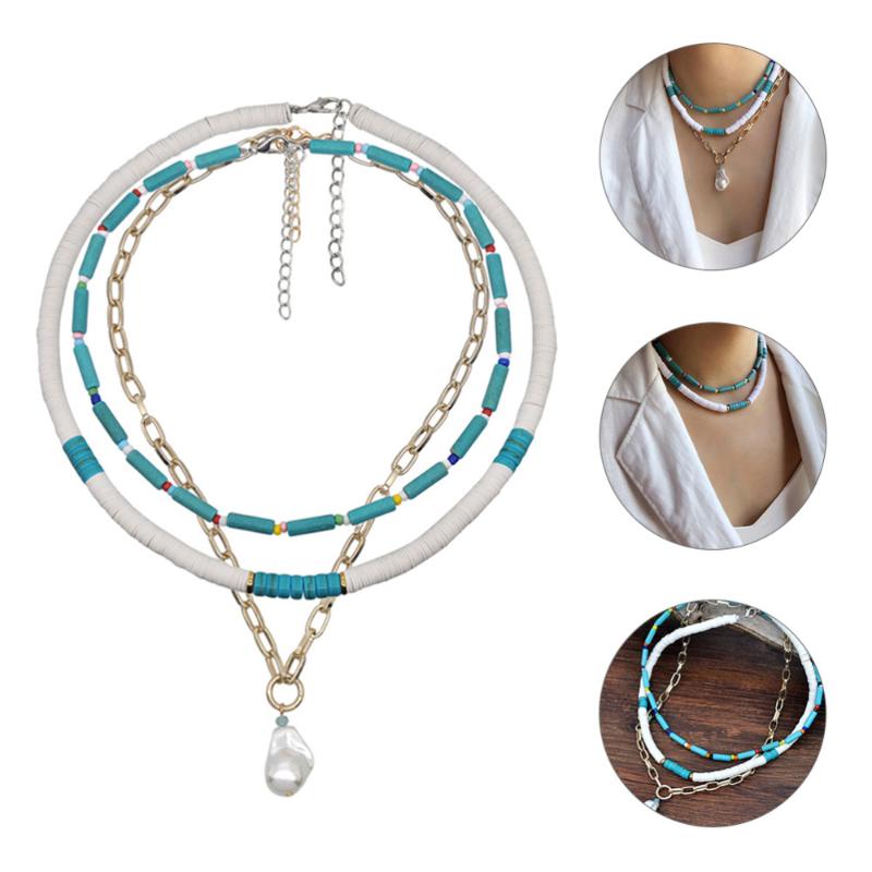 Pendant Necklaces 1Pc Multi-layer Pearl Necklace Neck Bohemian Chain (Assorted Color)
Pendant Necklaces 1Pc Multi-layer Pearl Necklace Neck Bohemian Chain (Assorted Color)