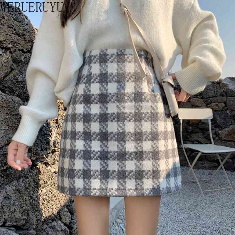 WERUERUYU Wool Mini Skirt Women Korean Fashion Gray Brown And Black High Waist Woolen Skirts For Women 210608, Photo color
WERUERUYU Wool Mini Skirt Women Korean Fashion Gray Brown And Black High Waist Woolen Skirts For Women 210608, Photo color