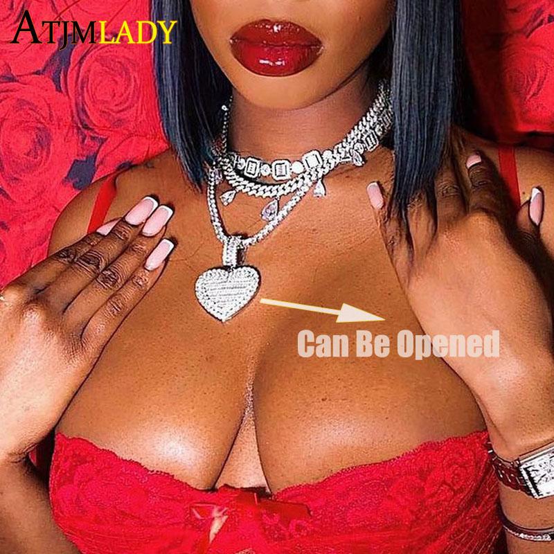 Chains Heart Charm Can Be Opened Pendant DIY Po Hip Hop Full Iced Out Bling 5A Cubic Zirconia Gold Plated CZ Tennis Chain Necklace, Silver
Chains Heart Charm Can Be Opened Pendant DIY Po Hip Hop Full Iced Out Bling 5A Cubic Zirconia Gold Plated CZ Tennis Chain Necklace, Silver