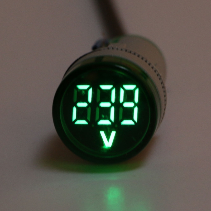 OOTDTY AC 60-500V 22mm Digital Voltage Gauge Monitor Signal Lights Indicator