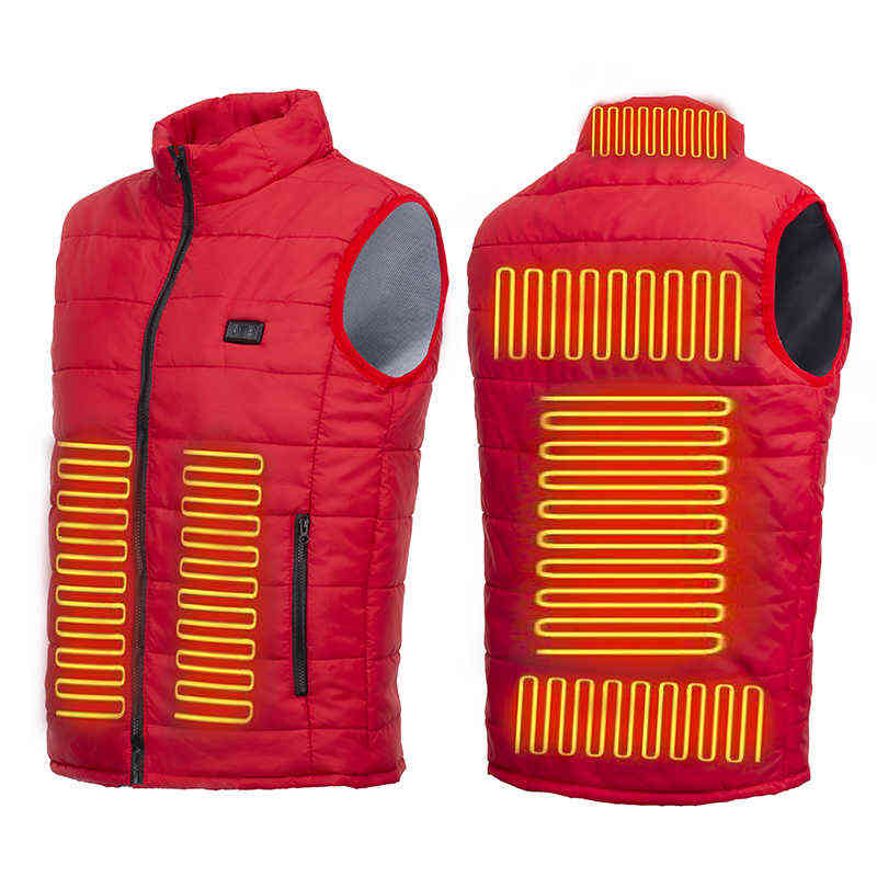Winter 9 Areas Heated Vest Men USB Electric Heating Jacket Thermal Waistcoat Winter Hunting Outdoor Vest 211111