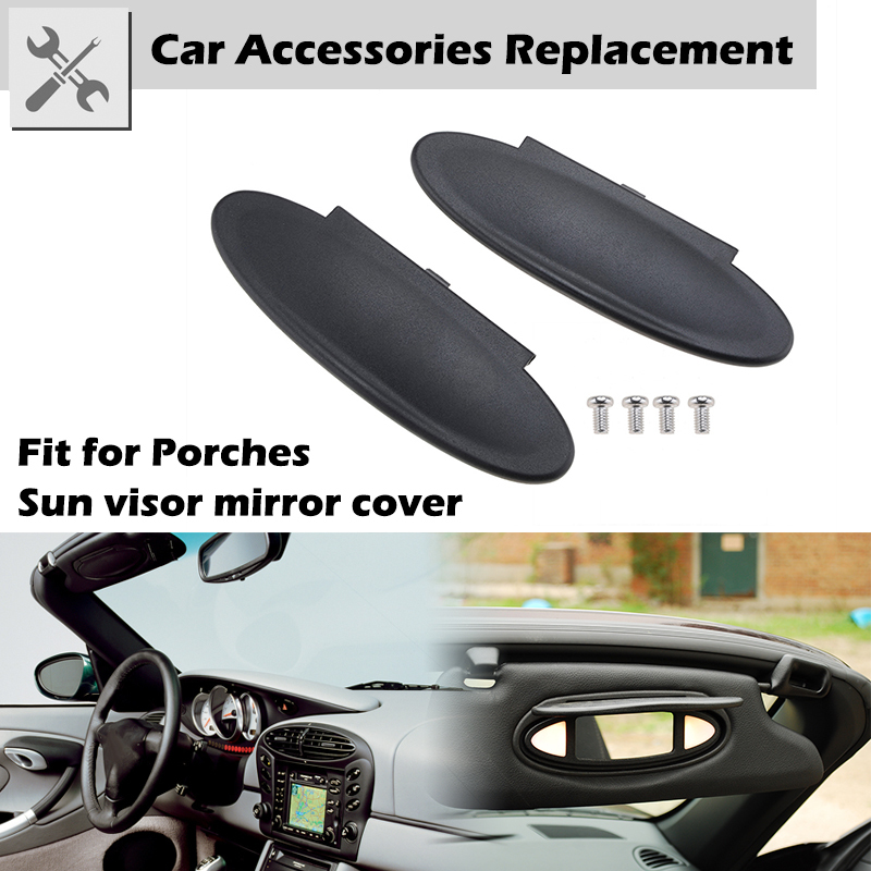 

Car Visor Mirror Cover Replacement Fit For Porsche 996 997 911 986 987 Boxster Cayman Car Accessories Matte Black