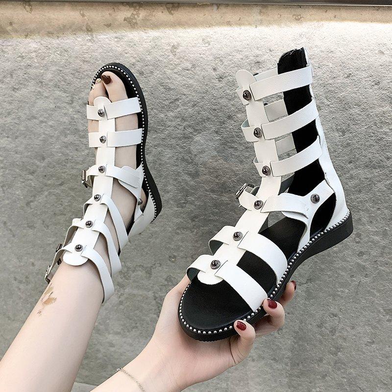Sandals Women's Fashion Rivet Summer Girls Casual Leather Flat Women Shoes Sandles Lolita, White
Sandals Women's Fashion Rivet Summer Girls Casual Leather Flat Women Shoes Sandles Lolita, White