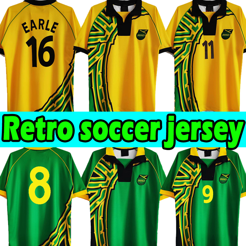 Jamaica retro soccer jersey 1998 Earle Gayle Whitmore Burton Frank Sinclair jerseys classic vintage home away men football shirt, Black;yellow
Jamaica retro soccer jersey 1998 Earle Gayle Whitmore Burton Frank Sinclair jerseys classic vintage home away men football shirt, Black;yellow
