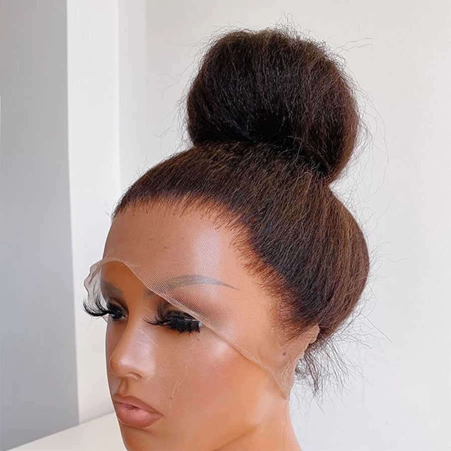 Glueless Full Lace Human Hair Wigs Remy Kinky Straight Lace Front Wig 360 Lace Front Wig Human Hair Pre Plucked Human Hair Wigs S0826