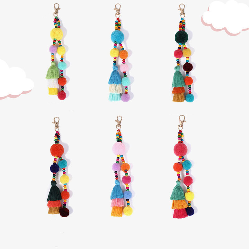 Bohemia Tassel Plush Ball Key Ring cellphone charm Bag charms Gradient Colors Holder Jewelry Gift for women
Bohemia Tassel Plush Ball Key Ring cellphone charm Bag charms Gradient Colors Holder Jewelry Gift for women