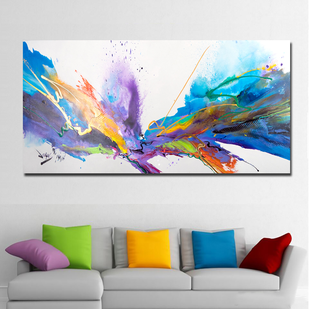 Abstract Art Blueberry Burst Watercolor Blue Canvas Painting Wall Art Prints For Living Room Abstract Clouds Art Prints Poster