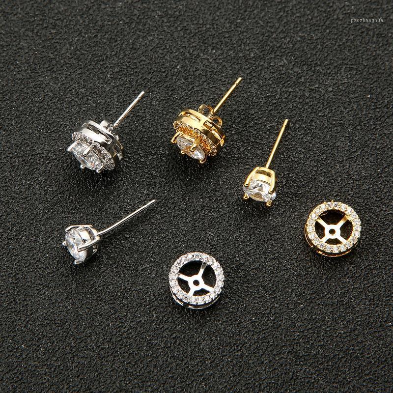 Stud Luxury Clear Two Ways To Wear Round Shape Full Cubic Zirconia Earrings For Party Bridal Engagement Jewelry Hxe007, Golden;silver
Stud Luxury Clear Two Ways To Wear Round Shape Full Cubic Zirconia Earrings For Party Bridal Engagement Jewelry Hxe007, Golden;silver