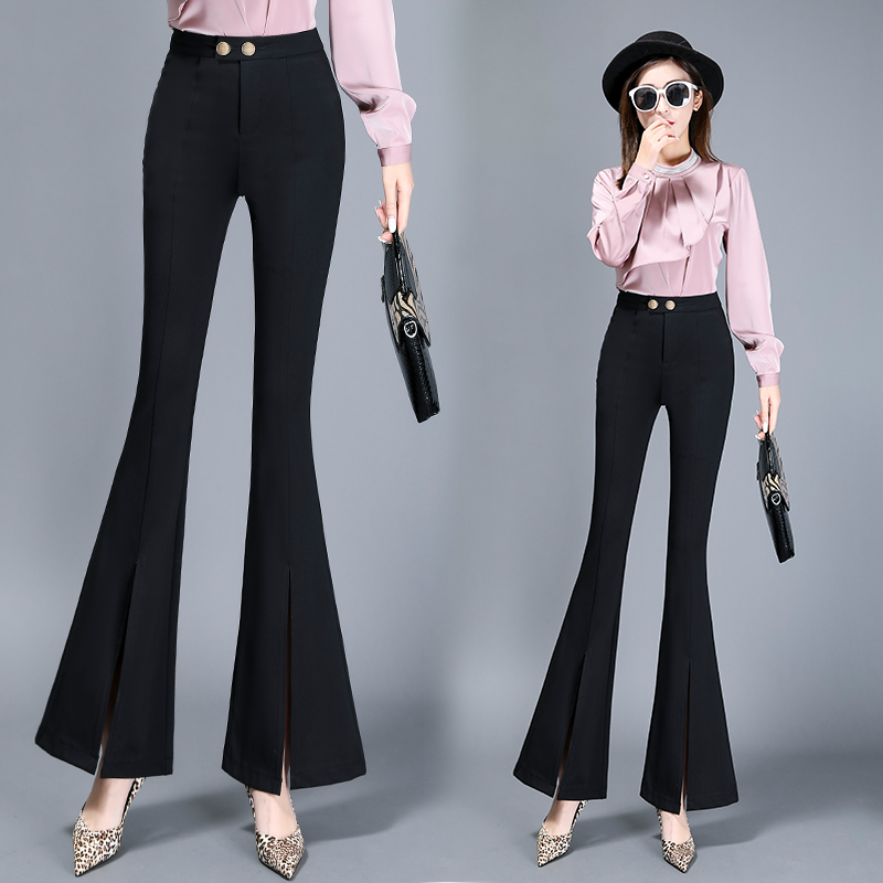 Women Office Ladies Suit Pants Spring Summer Woman Long Trousers pantalon femme Flare Wide-leg pants 210514