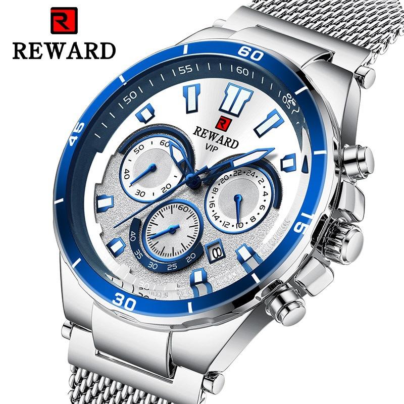 Reward Mens Watches Top Multi-Function Sports Waterproof Luminous Quartz Wristwatch Anniversary Gifts For Husband Wristwatches, Slivery;brown
Reward Mens Watches Top Multi-Function Sports Waterproof Luminous Quartz Wristwatch Anniversary Gifts For Husband Wristwatches, Slivery;brown