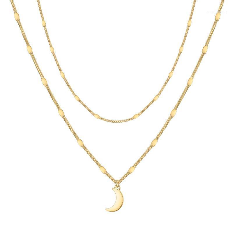 Chains Sufair 14K Gold Plated Crescent Moon Pendant Choker Necklace For Women 2PCS Multilayer Chain Girl Fashion Jewelry Gifts
Chains Sufair 14K Gold Plated Crescent Moon Pendant Choker Necklace For Women 2PCS Multilayer Chain Girl Fashion Jewelry Gifts