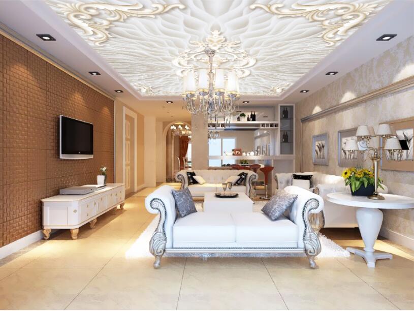 Custom wallpaper 3D water wave jade European pattern mural living room bedroom hotel ceiling wallpaper 3d mural