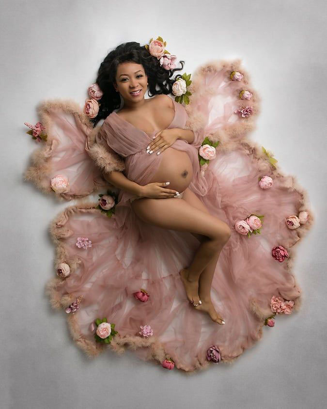 Fur Tulle Photo Shoot Sleepwear Outfits Feather See Through Maternity Robe Prom Gowns Photography Costume Wear Bathrobe