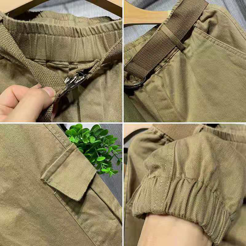 Spring Summer Korea Fashion Women Elastic Waist Anklelength Loose Pants Allmatched Casual Tooling Harem Plus Size S988 210512
