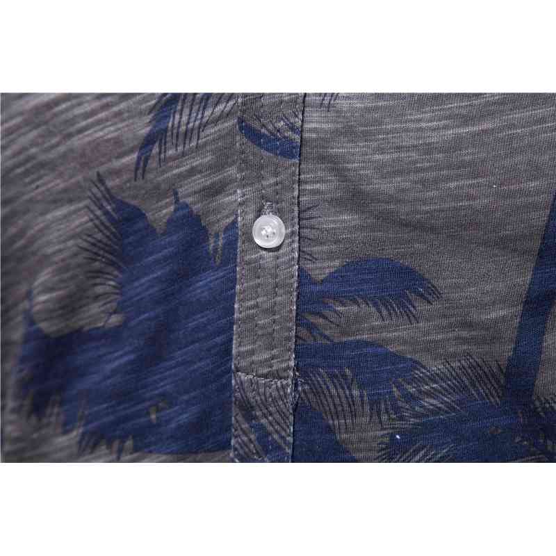 AIOPESON Hawaii Style T-Shirts Men Summer Casual Stand Collar 100% Cotton s T Shirt Fashion High Quality Clothing 210707