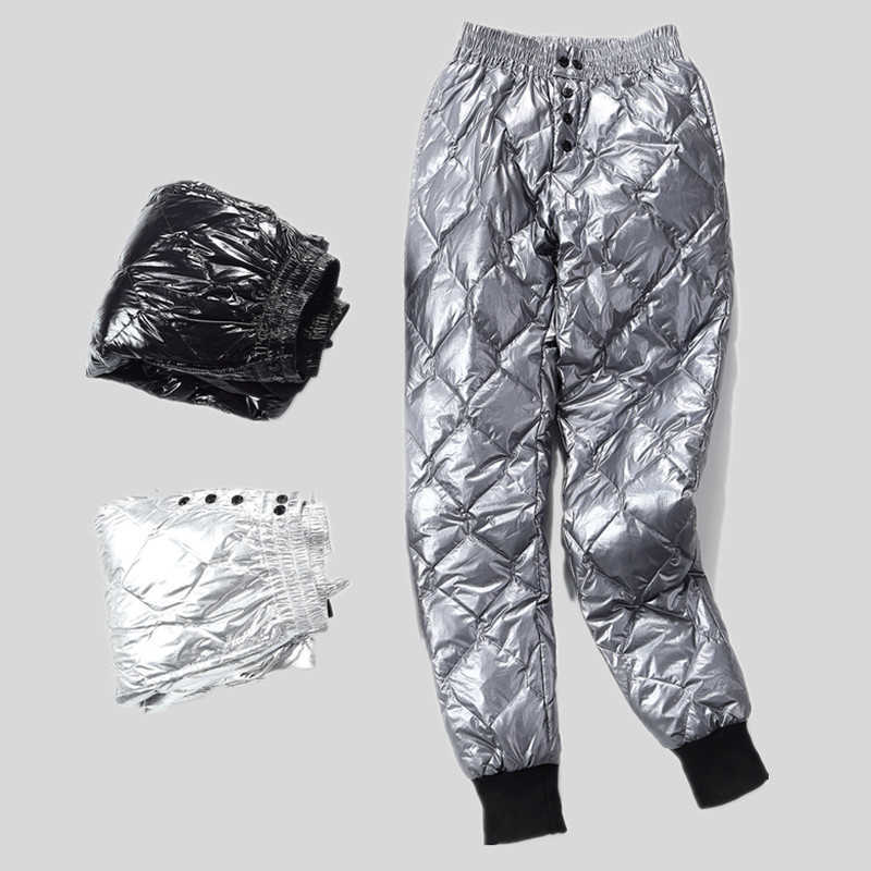 90% white duck Down pant winter thick double-sided cotton trousers high waist slim beam leg casual 210601, Silver
90% white duck Down pant winter thick double-sided cotton trousers high waist slim beam leg casual 210601, Silver