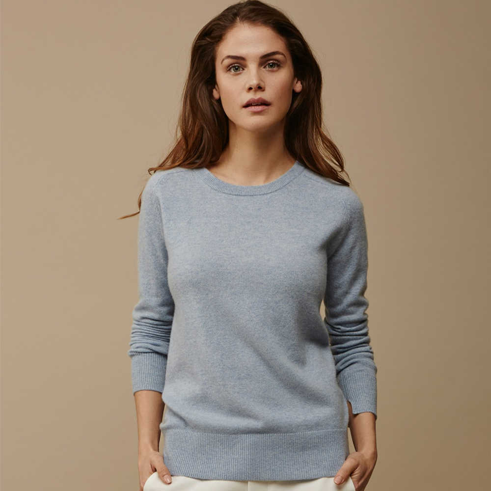 adishree woman winter 100% Cashmere sweaters and auntmun knitted Pullovers High Quality Warm Female O-neck Black top 210907